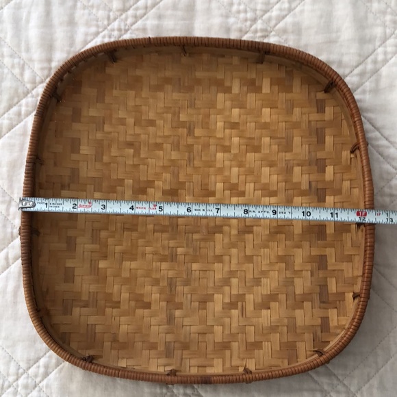 Boho Rattan Natural Wicker Wood tray Wall Hanging - Picture 10 of 12